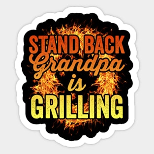 Funny Grilling Grandpa BBQ Season Grill Master Sticker